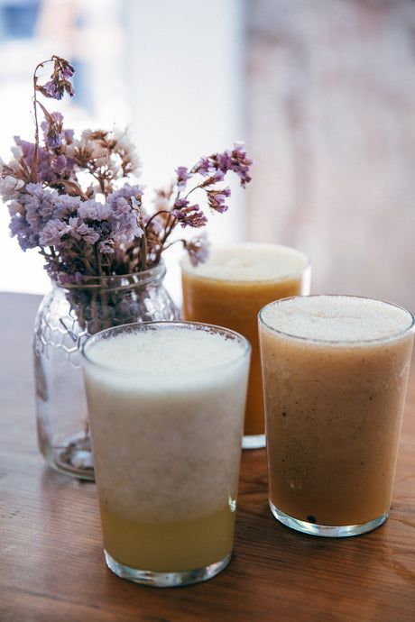 Batido de fresa rico en proteínas